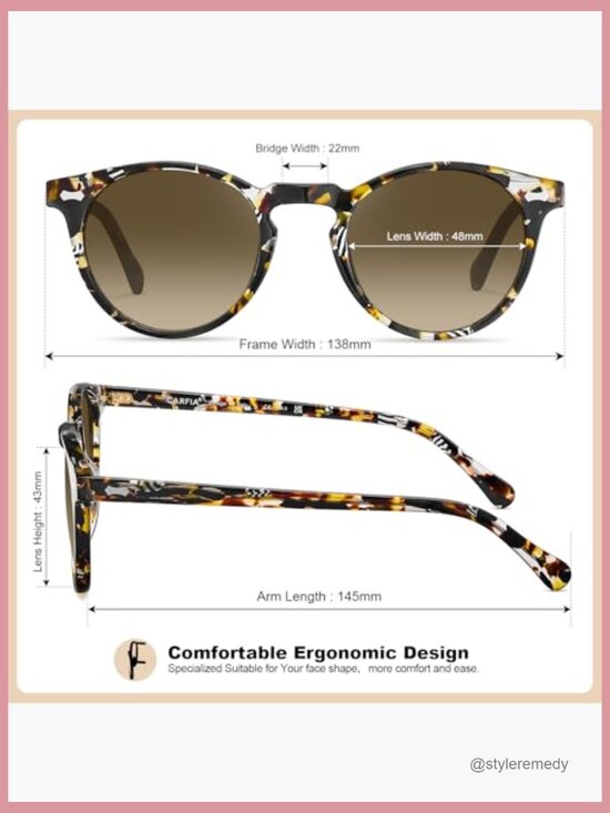 Polarized Acetate Frame Sunglasses UV400 Protection Anti Glare Retro main image 4